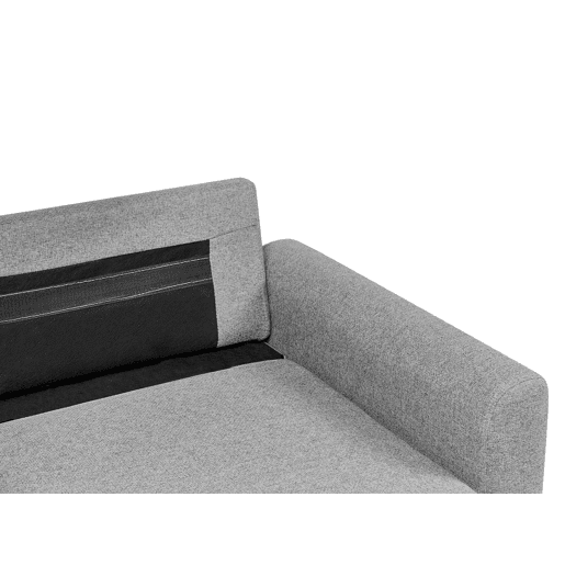 Sofá-cama de canto NASSJO Linho sintético Cinzento 3 lugares à esquerda