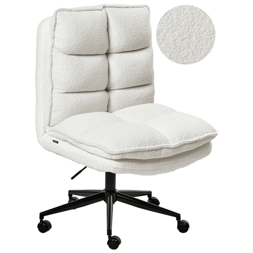 Cadeira de escritório ADDISON Bouclé Branco Cadeira de escritório ADDISON Bouclé Branco