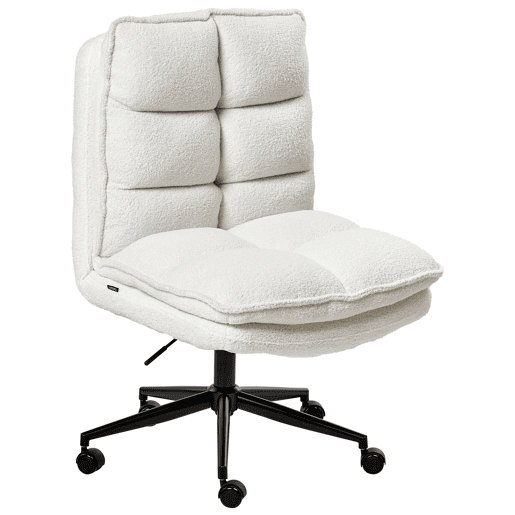 Cadeira de escritório ADDISON Bouclé Branco Cadeira de escritório ADDISON Bouclé Branco