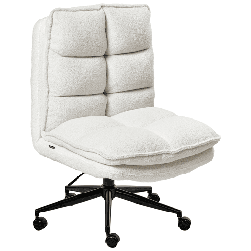 Cadeira de escritório ADDISON Bouclé Branco Cadeira de escritório ADDISON Bouclé Branco