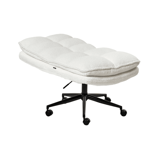 Cadeira de escritório ADDISON Bouclé Branco Cadeira de escritório ADDISON Bouclé Branco