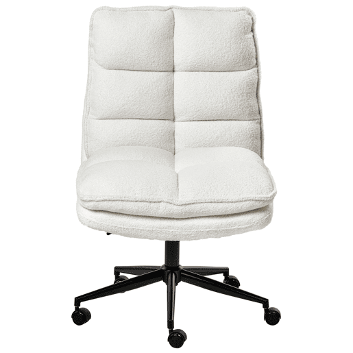 Cadeira de escritório ADDISON Bouclé Branco Cadeira de escritório ADDISON Bouclé Branco