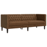 vidaXL Sofá chesterfield 3 lugares camurça artificial castanho