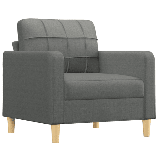 vidaXL 4 pcs conjunto de sofás com almofadas tecido cinzento-escuro
