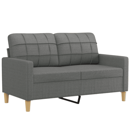 vidaXL 4 pcs conjunto de sofás com almofadas tecido cinzento-escuro