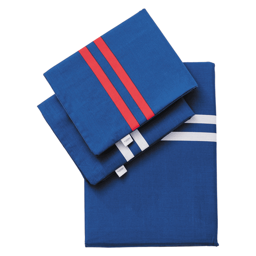 Conjunto de 4 peças Azul Marinho (Capa de Edredão DUPLA 220x220+30cm + Lençol de Baixo 160x200+30cm + 2x Capa de Almofada 50x80cm) 100% Algodão 180TC El Ganso
