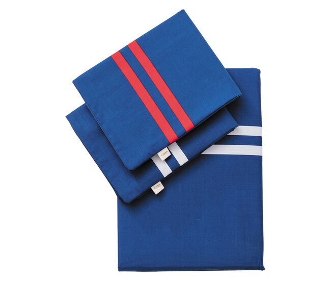 Juego de 4pzs color azul marino (funda nórdica doble 220x220+30cm + sábana bajera 160x200+30cm + 2x funda cojín 50x80cm) 100% algodón 180tc el ganso