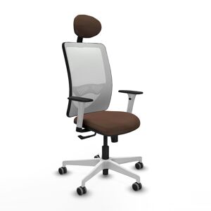 Cadeira de escritório com apoio para a cabeça Zulema Piqueras y Crespo 1B026G1 Branco Catanho escuro