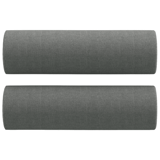 vidaXL 3 pcs conjunto de sofás com almofadas tecido cinzento-escuro