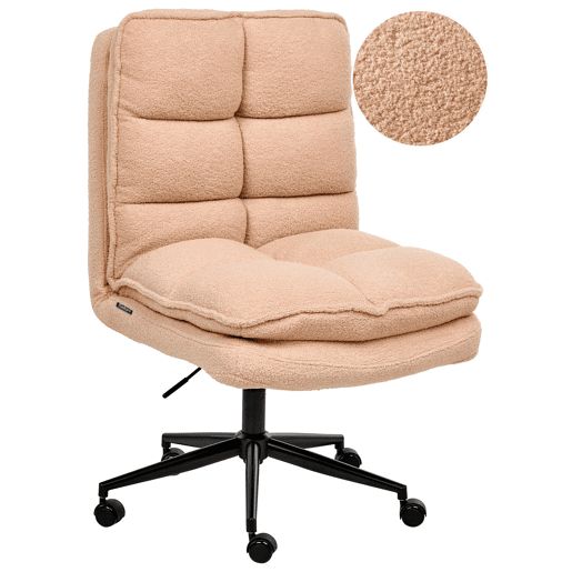 Cadeira de escritório ADDISON Bouclé Rosa pêssego