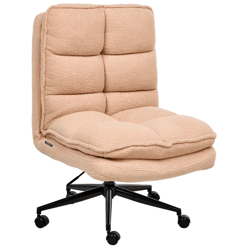 Cadeira de escritório ADDISON Bouclé Rosa pêssego