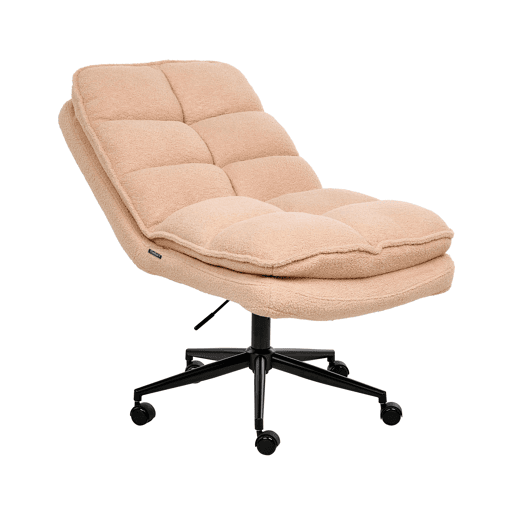 Cadeira de escritório ADDISON Bouclé Rosa pêssego