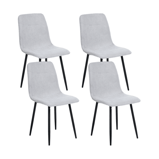 Conjunto de 4 cadeiras de jantar TUSCOLA Tecido Cinzento claro