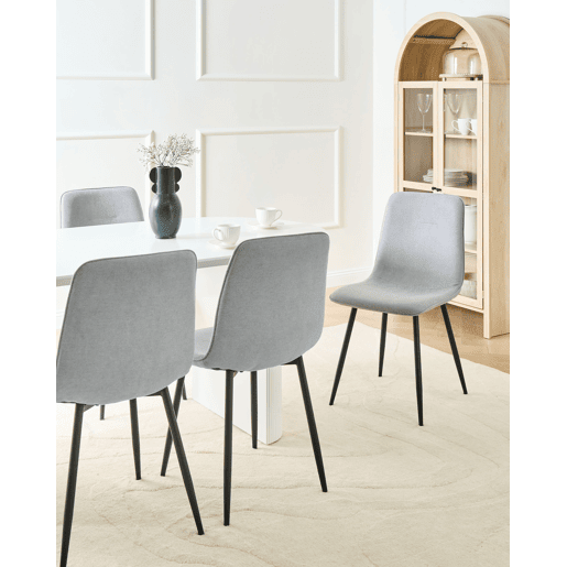 Conjunto de 4 cadeiras de jantar TUSCOLA Tecido Cinzento claro