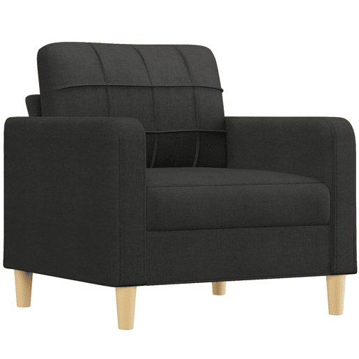 vidaXL 4 pcs conjunto de sofás com almofadas tecido preto