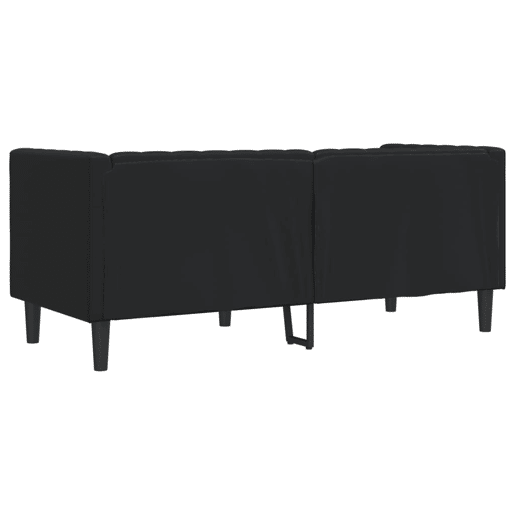 vidaXL Sofá chesterfield 2 lugares couro artificial preto vidaXL Sofá chesterfield 2 lugares couro artificial preto
