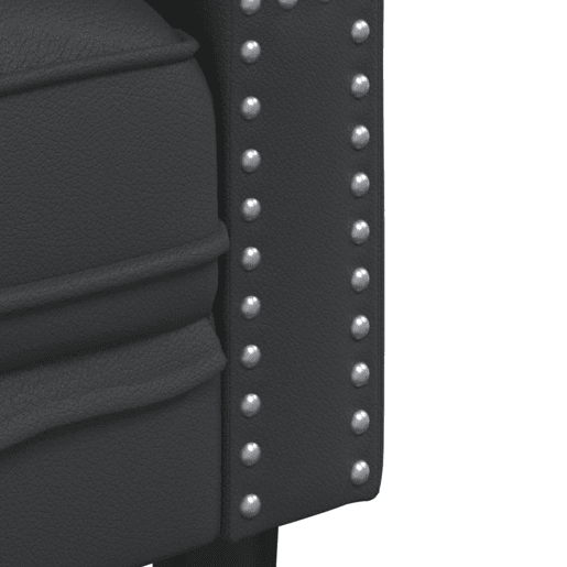 vidaXL Sofá chesterfield 2 lugares couro artificial preto vidaXL Sofá chesterfield 2 lugares couro artificial preto