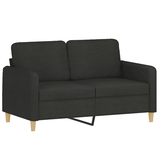 vidaXL 2 pcs conjunto de sofás com almofadas tecido preto vidaXL 2 pcs conjunto de sofás com almofadas tecido preto