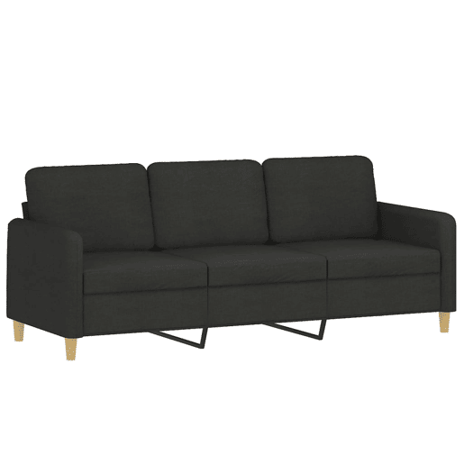 vidaXL 2 pcs conjunto de sofás com almofadas tecido preto vidaXL 2 pcs conjunto de sofás com almofadas tecido preto