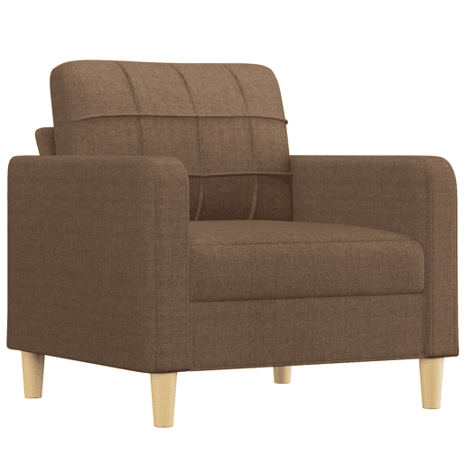 vidaXL 3 pcs conjunto de sofás com almofadas tecido castanho