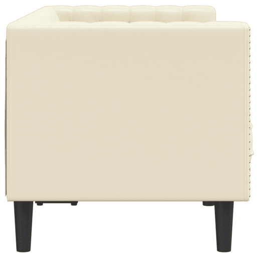 vidaXL Sofá chesterfield 2 lugares couro artificial creme vidaXL Sofá chesterfield 2 lugares couro artificial creme