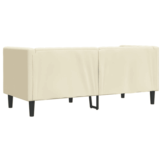 vidaXL Sofá chesterfield 2 lugares couro artificial creme vidaXL Sofá chesterfield 2 lugares couro artificial creme