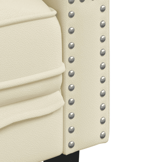 vidaXL Sofá chesterfield 2 lugares couro artificial creme vidaXL Sofá chesterfield 2 lugares couro artificial creme