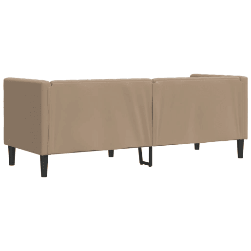 vidaXL Sofá chesterfield 3 lugares couro artificial cappuccino