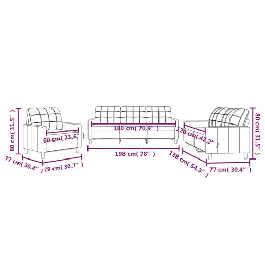 vidaXL 3 pcs conjunto de sofás com almofadões tecido cor creme vidaXL 3 pcs conjunto de sofás com almofadões tecido cor creme