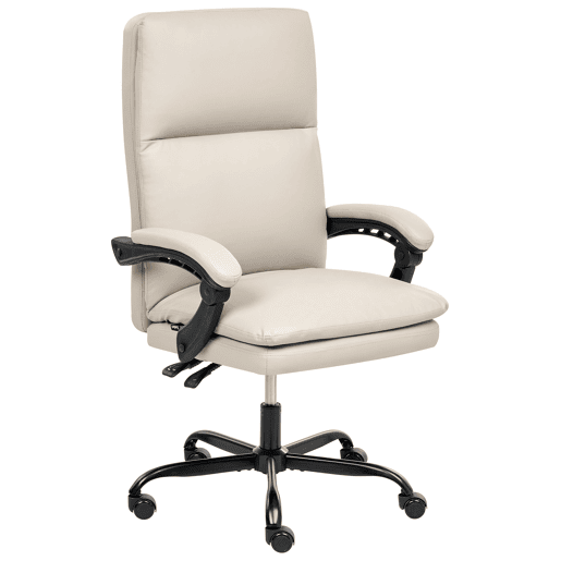 Cadeira executiva SERENE Pele sintética Creme claro