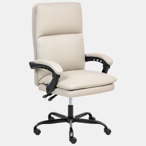 Cadeira executiva SERENE Pele sintética Creme claro
