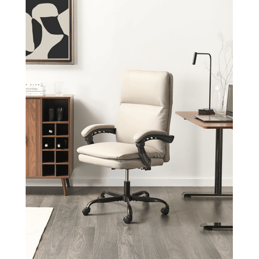Cadeira executiva SERENE Pele sintética Creme claro