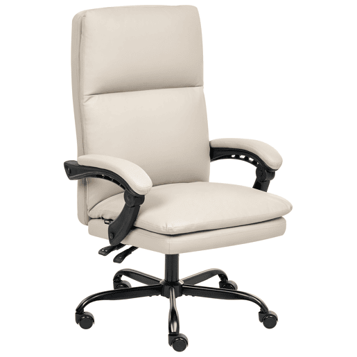 Cadeira executiva SERENE Pele sintética Creme claro
