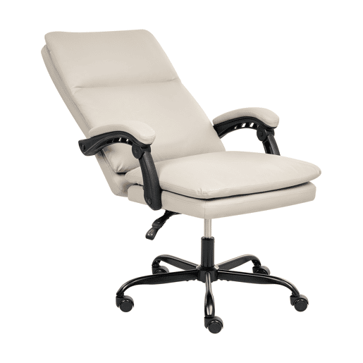 Cadeira executiva SERENE Pele sintética Creme claro