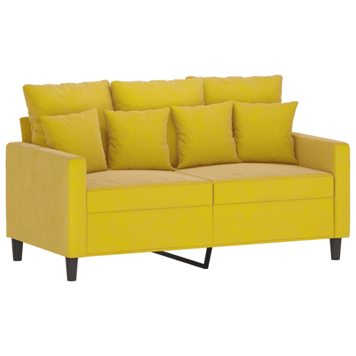 vidaXL 3 pcs conjunto de sofás com almofadões veludo amarelo vidaXL 3 pcs conjunto de sofás com almofadões veludo amarelo