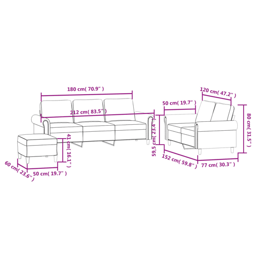 vidaXL 3 pcs conjunto de sofás com almofadões veludo cinzento-escuro vidaXL 3 pcs conjunto de sofás com almofadões veludo cinzento-escuro