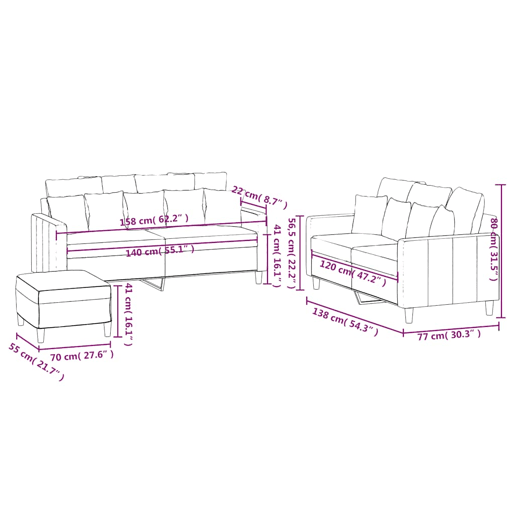 vidaXL 3 pcs conjunto de sofás com almofadões veludo verde-escuro vidaXL 3 pcs conjunto de sofás com almofadões veludo verde-escuro