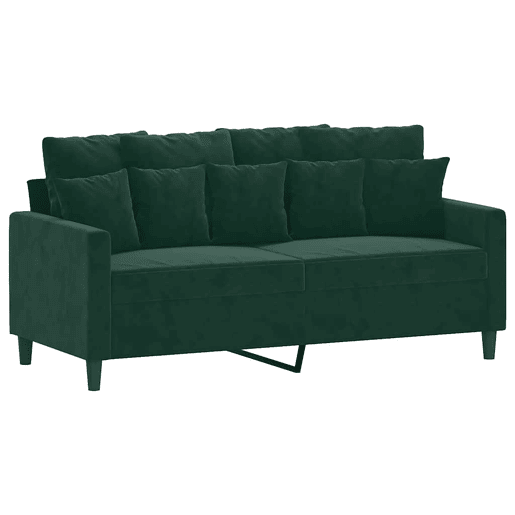 vidaXL 2 pcs conjunto de sofás com almofadões veludo verde-escuro vidaXL 2 pcs conjunto de sofás com almofadões veludo verde-escuro
