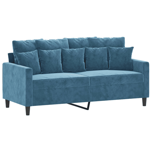 vidaXL 2 pcs conjunto de sofás com almofadões veludo azul