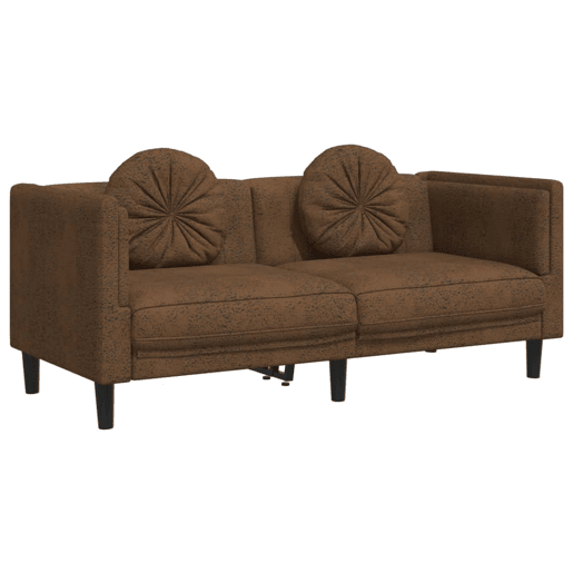 vidaXL 3 pcs conjunto de sofás com almofadas veludo castanho vidaXL 3 pcs conjunto de sofás com almofadas veludo castanho