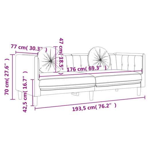 vidaXL 3 pcs conjunto de sofás com almofadas veludo castanho vidaXL 3 pcs conjunto de sofás com almofadas veludo castanho