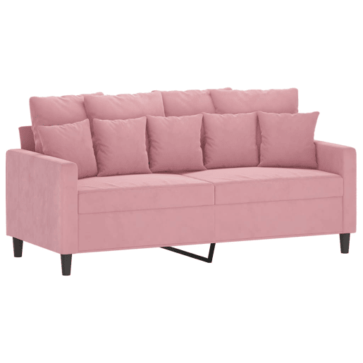 vidaXL 3 pcs conjunto de sofás com almofadões veludo rosa vidaXL 3 pcs conjunto de sofás com almofadões veludo rosa