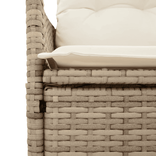 3 pcs conjunto bistrô - cadeiras de jardim - Cadeiras de exterior com almofadões vime PE bege