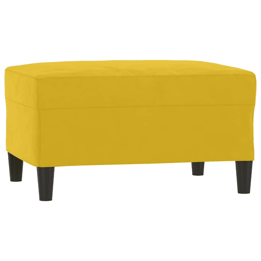 vidaXL 3 pcs conjunto de sofás com almofadas veludo amarelo