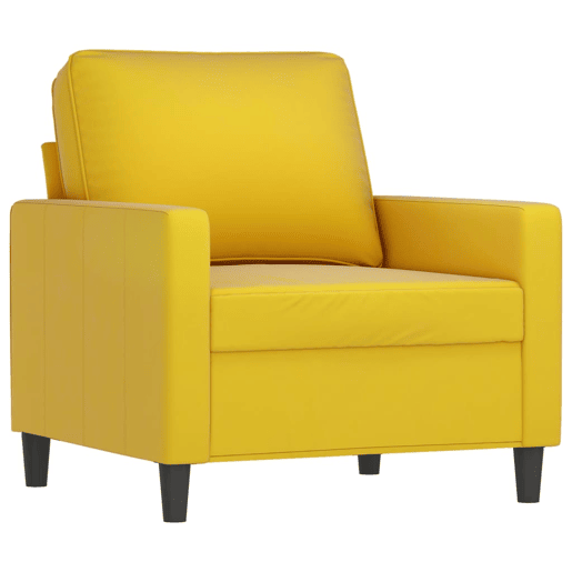 vidaXL 3 pcs conjunto de sofás com almofadas veludo amarelo
