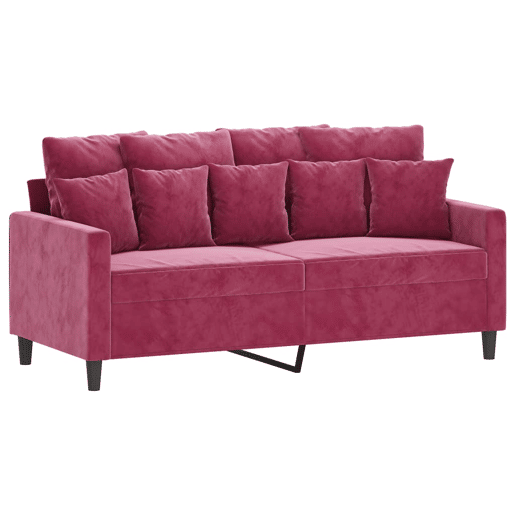 vidaXL 2 pcs conjunto de sofás com almofadões veludo vermelho tinto