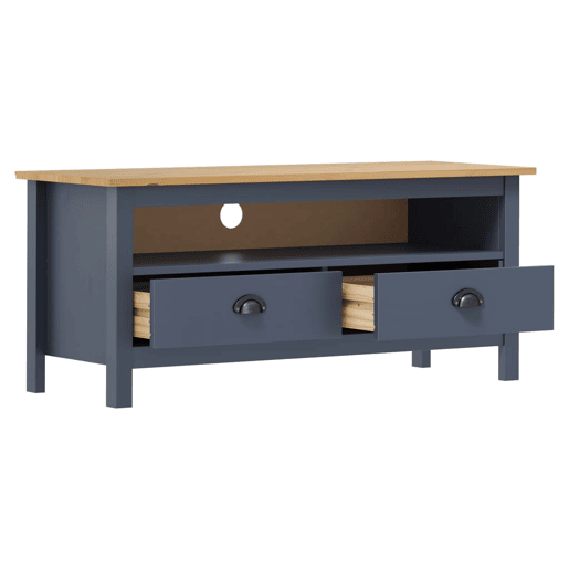 Móvel de TV - Modulo de TV - Armário de TV Hill 110x40x47 cm pinho maciço cinzento Móvel de TV - Modulo de TV - Armário de TV Hill 110x40x47 cm pinho maciço cinzento