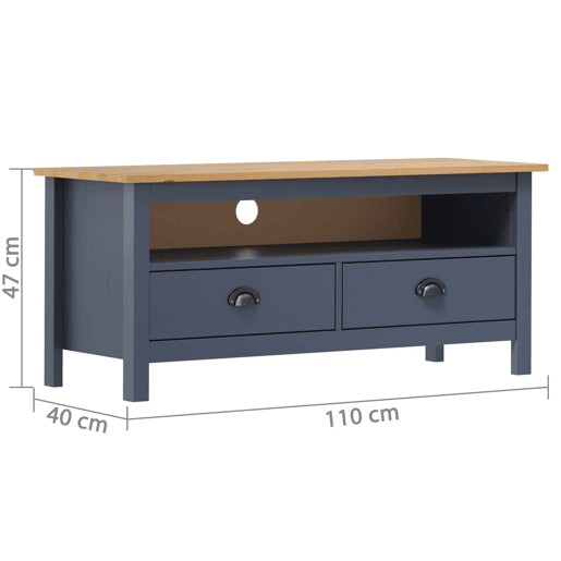Móvel de TV - Modulo de TV - Armário de TV Hill 110x40x47 cm pinho maciço cinzento Móvel de TV - Modulo de TV - Armário de TV Hill 110x40x47 cm pinho maciço cinzento