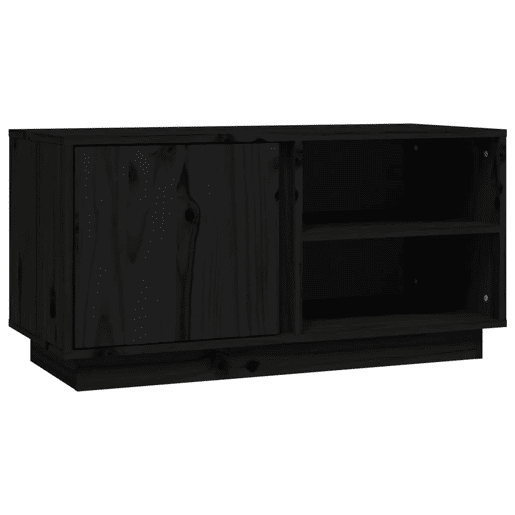 Móvel de TV - Modulo de TV - Armário de TV 80x35x40,5 cm madeira de pinho maciça preto