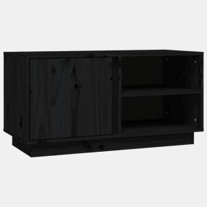 Móvel de TV - Modulo de TV - Armário de TV 80x35x40,5 cm madeira de pinho maciça preto